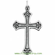 Sterling Silver 46.00 X 31.00 MM Polished CROSS PENDANT