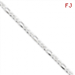 Sterling Silver 4mm Pave Flat Figaro Chain bracelet