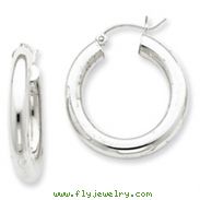 Sterling Silver 4mm Round Hoop Earrings