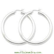 Sterling Silver 4mm Round Hoop Earrings