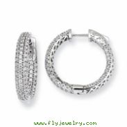 Sterling Silver .50 inch diameter CZ Hoop Earrings