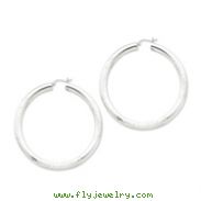 Sterling Silver 5.00mm Polished & Satin Diamond Cut Hoop Earrings