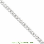 Sterling Silver 5.5mm Pave Curb Chain