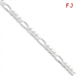 Sterling Silver 6.5mm Figaro Chain anklet