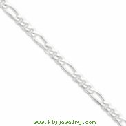 Sterling Silver 6.5mm Figaro Chain anklet
