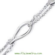 Sterling Silver 6.75'' Polished Fancy Link Chain Bracelet