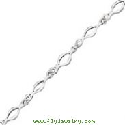 Sterling Silver 7.25'' Solid Polished Fancy Link Bracelet