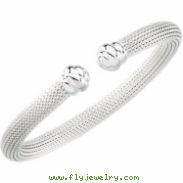 Sterling Silver 7.5 Inch Mesh Cuff Bracelet