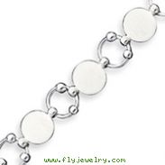 Sterling Silver 7.5inch Polished Fancy Circular Link Bracelet