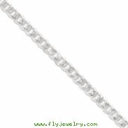 Sterling Silver 7.5mm Pave Curb Chain bracelet