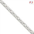 Sterling Silver 7.5mm Square Byzantine Chain