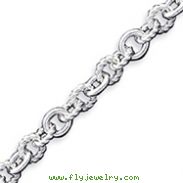 Sterling Silver 7.75inch Polished Fancy Link Toggle Bracelet