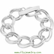 Sterling Silver 8 Inch Link Bracelet With Toggle Clasp