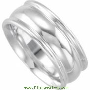 Sterling Silver 8mm Design Duo Band