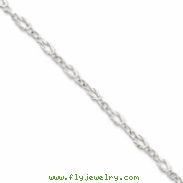 Sterling Silver 9inch Solid Polished Fancy Knot-Link Anklet