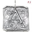 Sterling Silver A Polished POSH VINTAGE INITIAL PENDANT