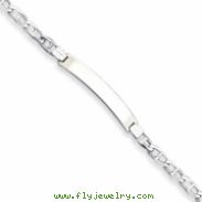 Sterling Silver Anchor Link ID Bracelet