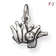 Sterling Silver Antique Bowling Ball And Pins Charm