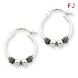 Sterling Silver Antique Fancy Hoop Earrings