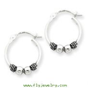 Sterling Silver Antique Fancy Hoop Earrings