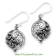 Sterling Silver Antique Filigree Ying And Yang Earrings