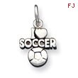 Sterling Silver Antique I Heart Soccer Charm