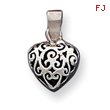 Sterling Silver Antique Puff Heart Pendant