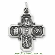 Sterling Silver Antiqued 4-way Medal