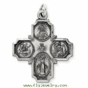 Sterling Silver Antiqued 4-way Medal