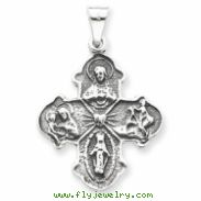 Sterling Silver Antiqued 4-way Medal