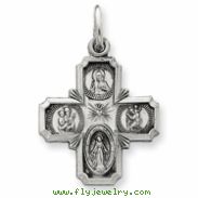 Sterling Silver Antiqued 4-way Medal