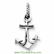 Sterling Silver Antiqued Anchor Pendant