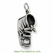 Sterling Silver Antiqued Baby Shoe Pendant