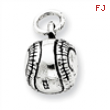 Sterling Silver Antiqued Baseball Charm