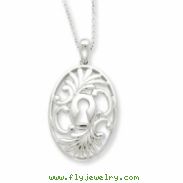 Sterling Silver Antiqued Believe In Miracles 18in Necklace