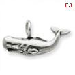 Sterling Silver Antiqued Blue Whale Pendant