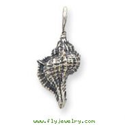 Sterling Silver Antiqued Conch Shell Pendant