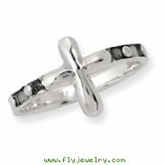 Sterling Silver Antiqued Cross Ring