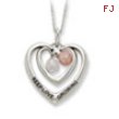 Sterling Silver Antiqued CZ Keep Love Growing 18in Necklace