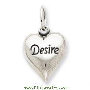 Sterling Silver Antiqued Desire Heart Pendant