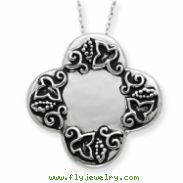 Sterling Silver Antiqued Dieters Cross 18in Necklace