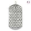 Sterling Silver Antiqued Dog Tag Pendant