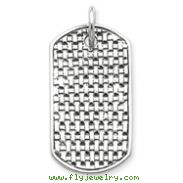 Sterling Silver Antiqued Dog Tag Pendant