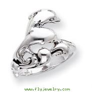 Sterling Silver Antiqued Dolphin Ring