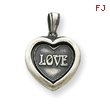 Sterling Silver Antiqued Heart Pendant