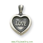 Sterling Silver Antiqued Heart Pendant