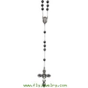 Sterling Silver Antiqued Hematite Rosary