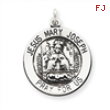 Sterling Silver Antiqued Holy Family Medal