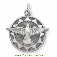 Sterling Silver Antiqued Holy Spirit Medal