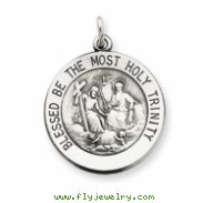 Sterling Silver Antiqued Holy Trinity Medal